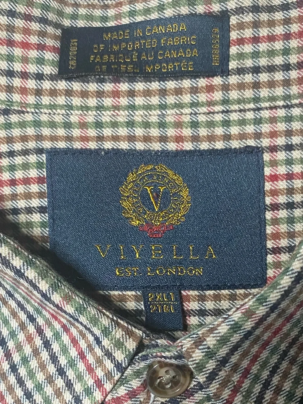 Viyella Men's Gun Check Sport Shirt  Size 2XLT
